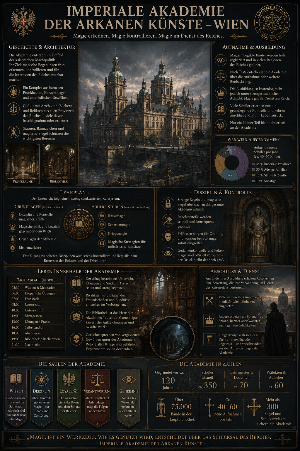 Infografik Imperiale Akademie der Arkanen Künste